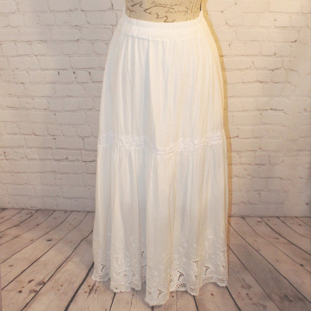 White Maxi Skirt - 100% Cotton